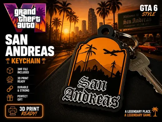GTA 6 San Andreas Keychain | Gaming Accessory