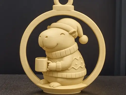 Christmas Hippo Ornament in Cozy Sweater