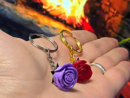Rose Keychain Charm - Perfect Gift! UPDATED