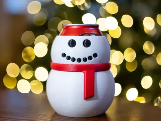Snowman Soda Can drink holder