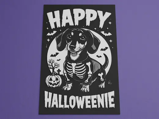 Dachshund Halloween Hueforge - Happy Halloweenie