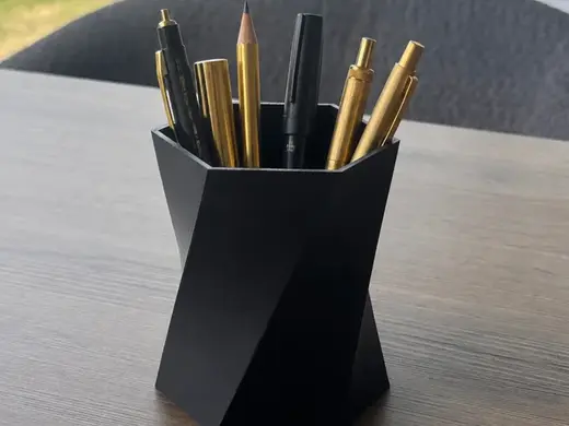 Geometric TwistCup ModernDesk Organizer pen holder