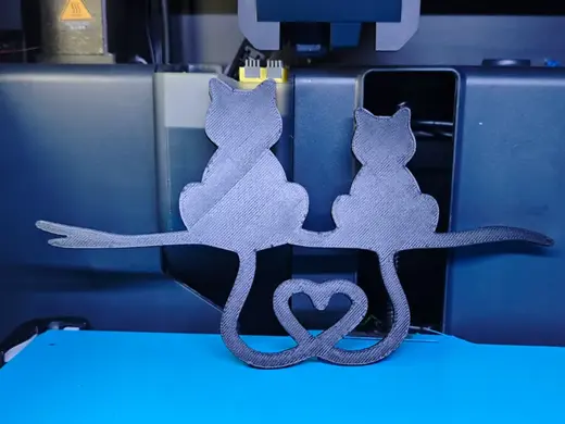 Zwei Katzen mit Herz - Wandbild