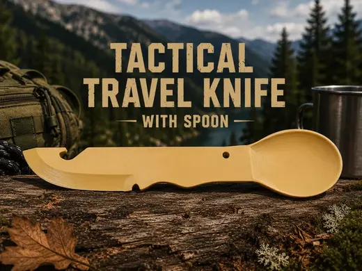 Tactical Travel Knife with Spoon - no support