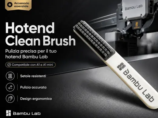 Hotend nozzle cleaning brush for Bambulab printers