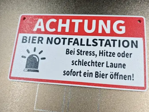 Achtung Bier Notfallstation – 3D Wandschild