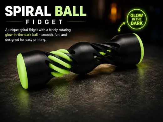 Spiral Ball Fidget | Glow-in-the-Dark Kinetic Toy