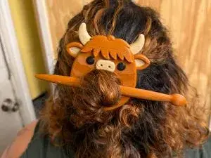 Highland cow hair pin