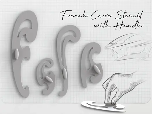 French Curve Stencil with Handle -Easy Lift