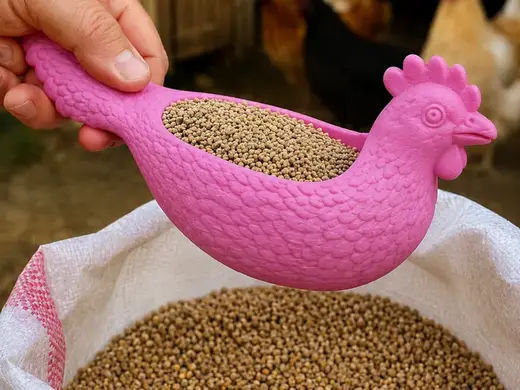 Chicken Feed Scoop - Hen Shaped Farm Scoop