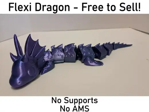 Simple Chibi Dragon Flexi -No Supports / No AMS