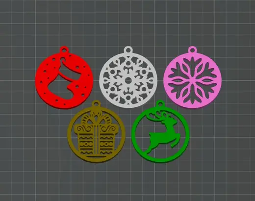 Christmas Ornament Set of 5 - Set 02