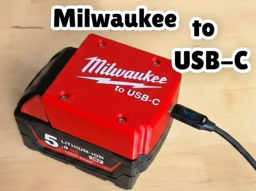 Milwaukee M18 to USB-C PD65W Fast Charger Adapter