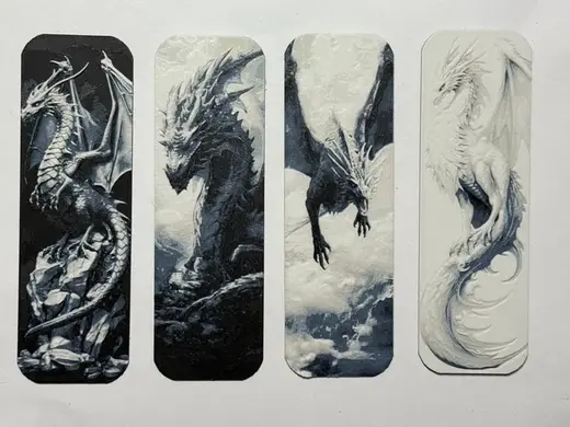 set of 4 dragon fantasy bookmarks