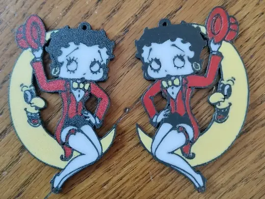 Betty boop moon earings