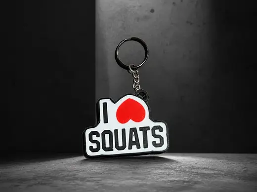 I LOVE SQUATS, keychain