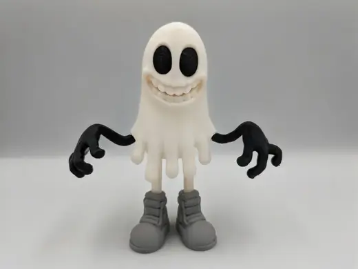 Retro Ghost Figure — Multipart Multicolor Print