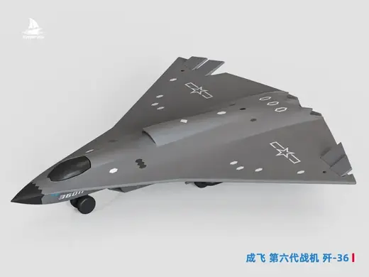 成飞第六代战斗机 歼-36(三引擎/挂载导弹/驾驶舱可打开)