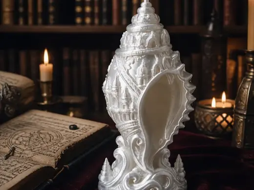 Pearl Conch Shell Sculpture - Ocean Temple Statue