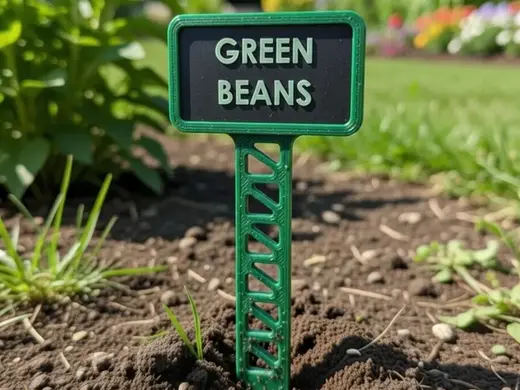 Green Beans Planter Marker Sign