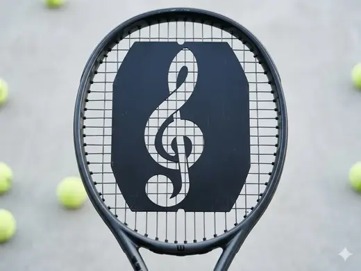 Treble Clef Stencil for Tennis Rackets
