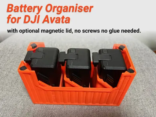 Battery Organiser for DJI Avata with magnetic lid