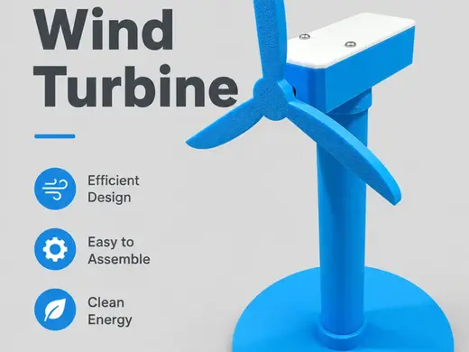Wind Turbine – Motorized 3D Printable Model