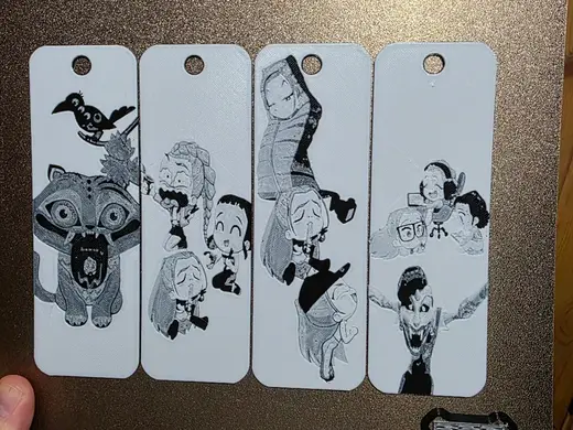 Demon Hunter Fan Art Bookmarks 2 color Black/White