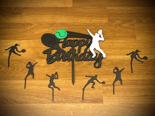 Happy Birthday tennis cake / muffin decoration