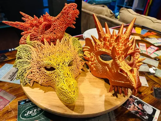 Wingy and Spiky Dragon Masks! Solid and Voronoi
