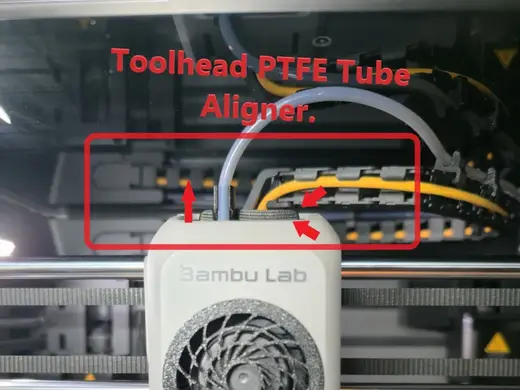P2S Toolhead PTFE Tube holder / vertical aligner
