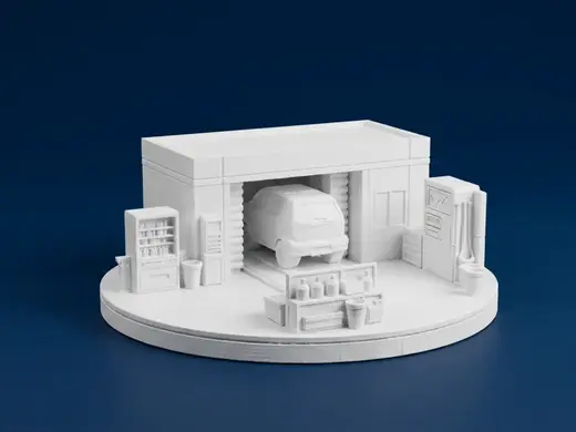 Car Wash Garage Diorama – Service Station Scene