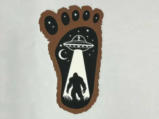 Bigfoot Footprint - Alien in UFO finds Bigfoot