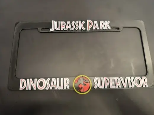Jurassic Park Supervisor License Plate