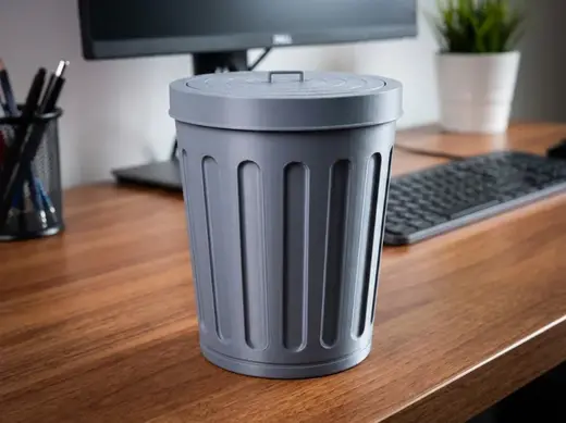 Trash Can - Classic Design for Desk Kitchen & More