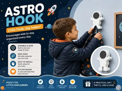 Gancho de pared para niños astronauta