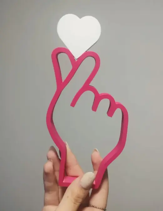 Sinal Coreano Eu te amo decorativo