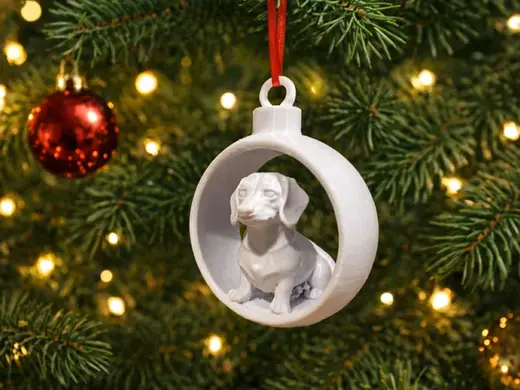 Dachshund, Sausage Dog in Christmas Bauble