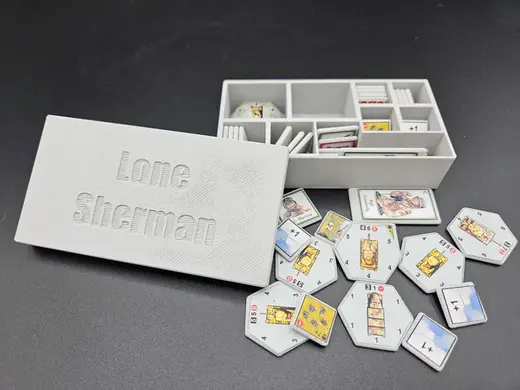 Lone Sherman wargame 2 mm counter bases and box