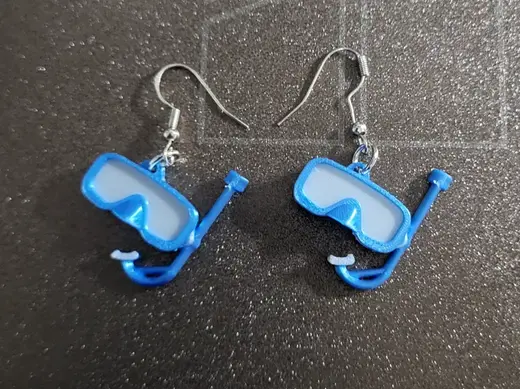 snorkel and mask summer earring