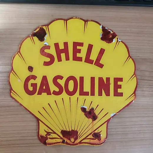 6-color HueForge Shell Gasoline Vintage Rusty Sign