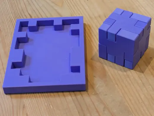 Cube flat puzzle 5 of 6 - with two ways to solve