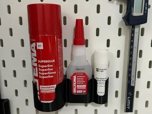 Skadis holder - Biltema Superglue and bambu glue