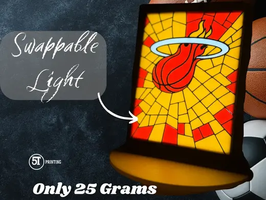 Miami Heat light (swappable glass)