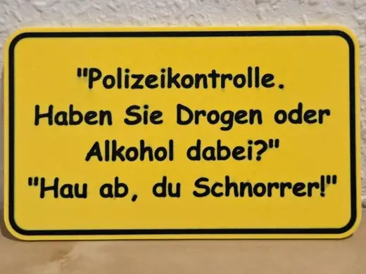 Lustiges Schild " Polizeikontrolle "
