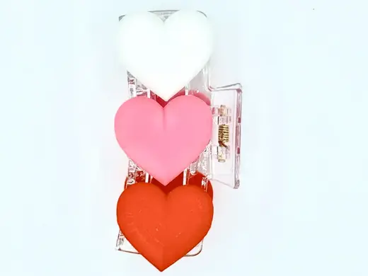 Claw Clip Plate: 3 Hearts