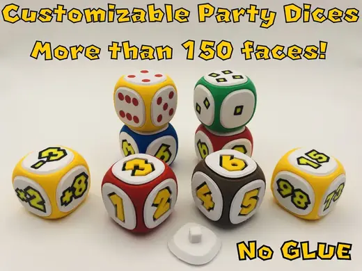 Modular Mario Party Dice (Multi-Part, No-Glue)