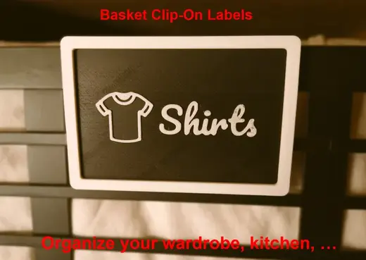 Basket Organizer Clip-On Labels