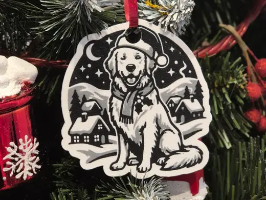 Christmas Golden Retriever ornament