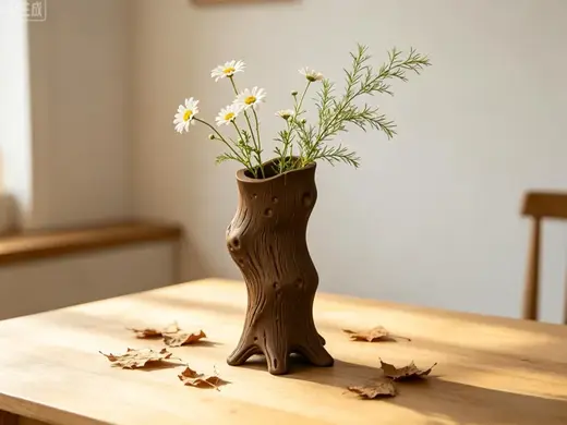 森语树纹花瓶|自然风树干造型3D打印花瓶